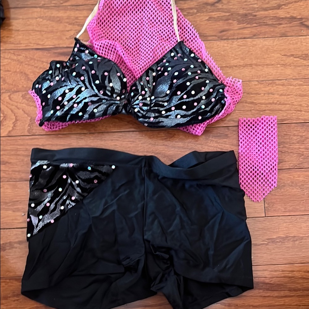 Kids Dance Costume Set - Black and Pink